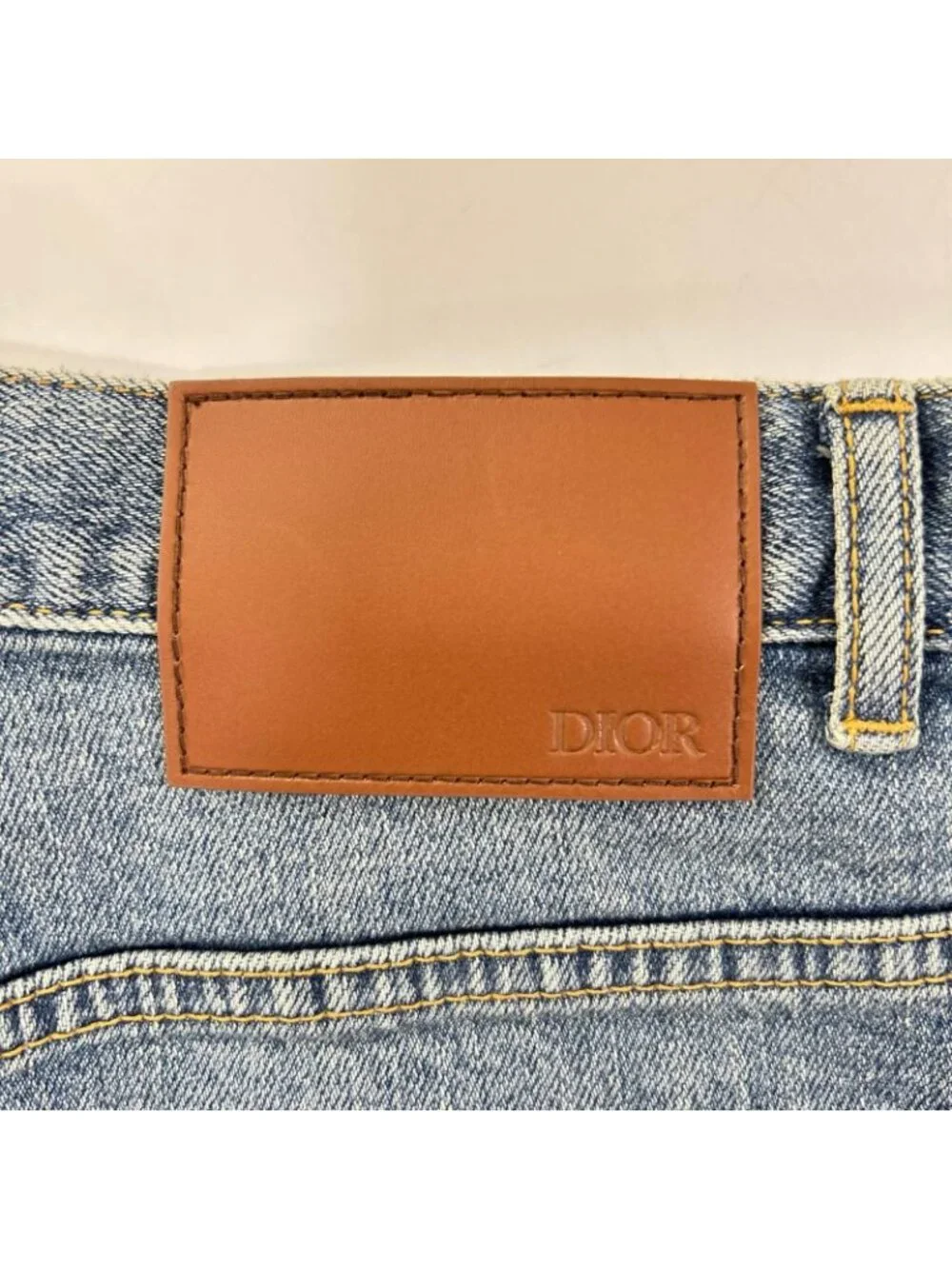 Dior Atelier Leather Patch Denim Pants 31
